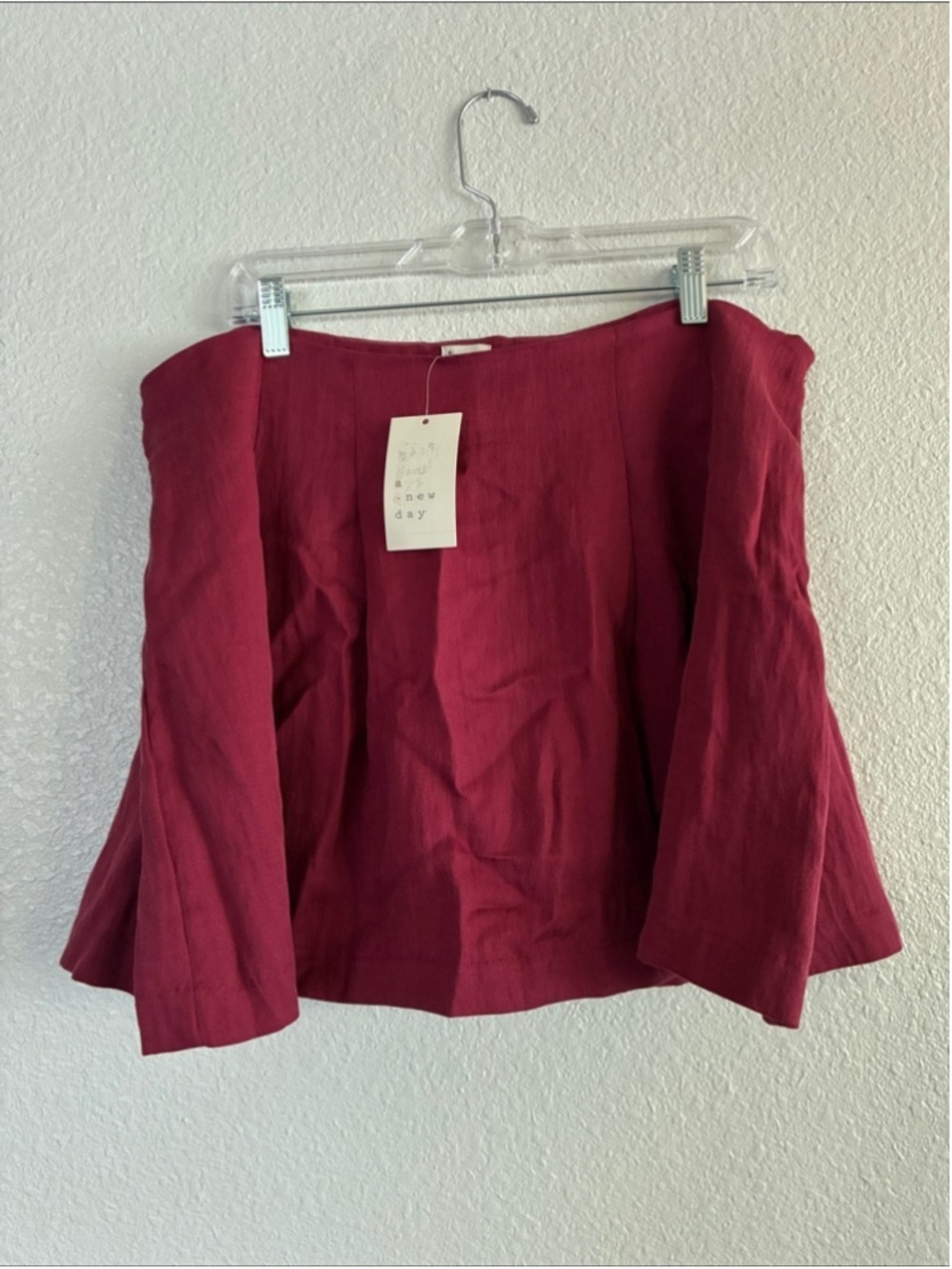 A New Day Maroon Tennis Style Skirt Size 14